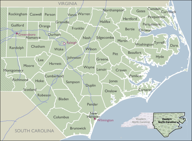 County Maps of North Carolina